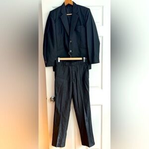 Young Man Preteen Teen Black Shimmering 3 Piece Black Formalwear Dressy Suit